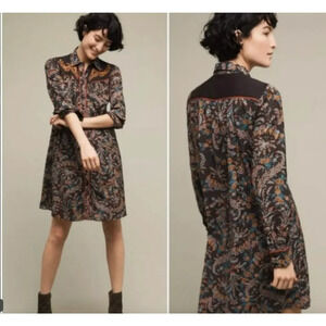 Anthropologie HOLDING HORSES Escalante Shirt‎ Dress size 6P WESTERN